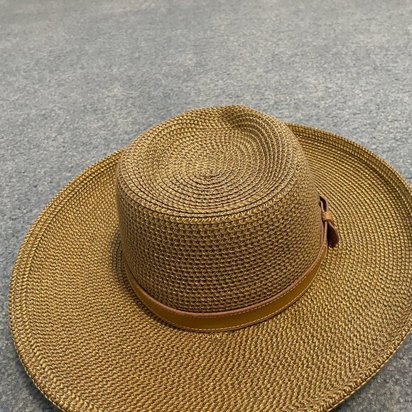 Women's Straw Hat - faux straw with 4 inch brim - Picture 3 of 4